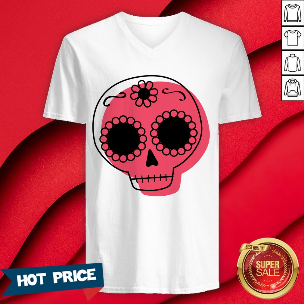 Dia De Los Muertos - Hot Pink Sugar Skull T-Shirt - Image 3