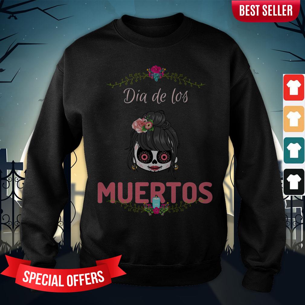 Dia De Muertos Day Of The Dead Sugar Skull Girl Shirt - Image 4