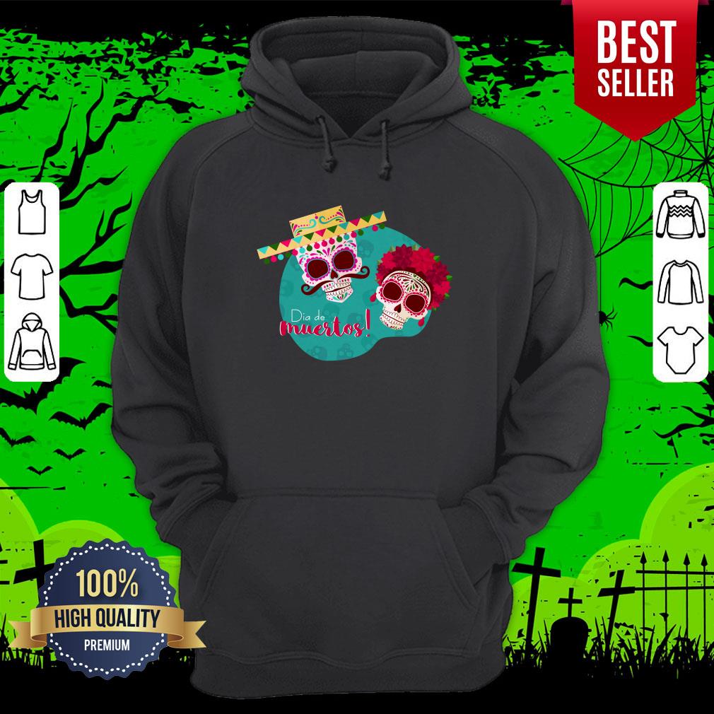 Dia De Muertos Day Of The Dead Sugar Skulls Couple Shirt - Image 3