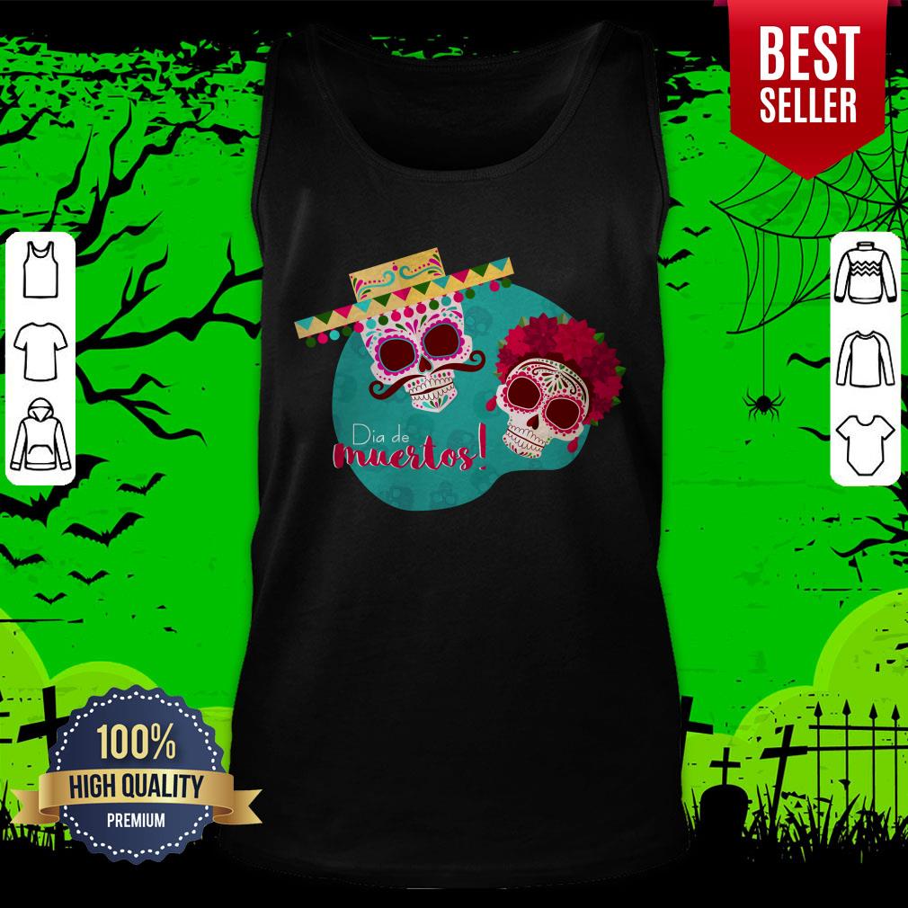 Dia De Muertos Day Of The Dead Sugar Skulls Couple Shirt - Image 5