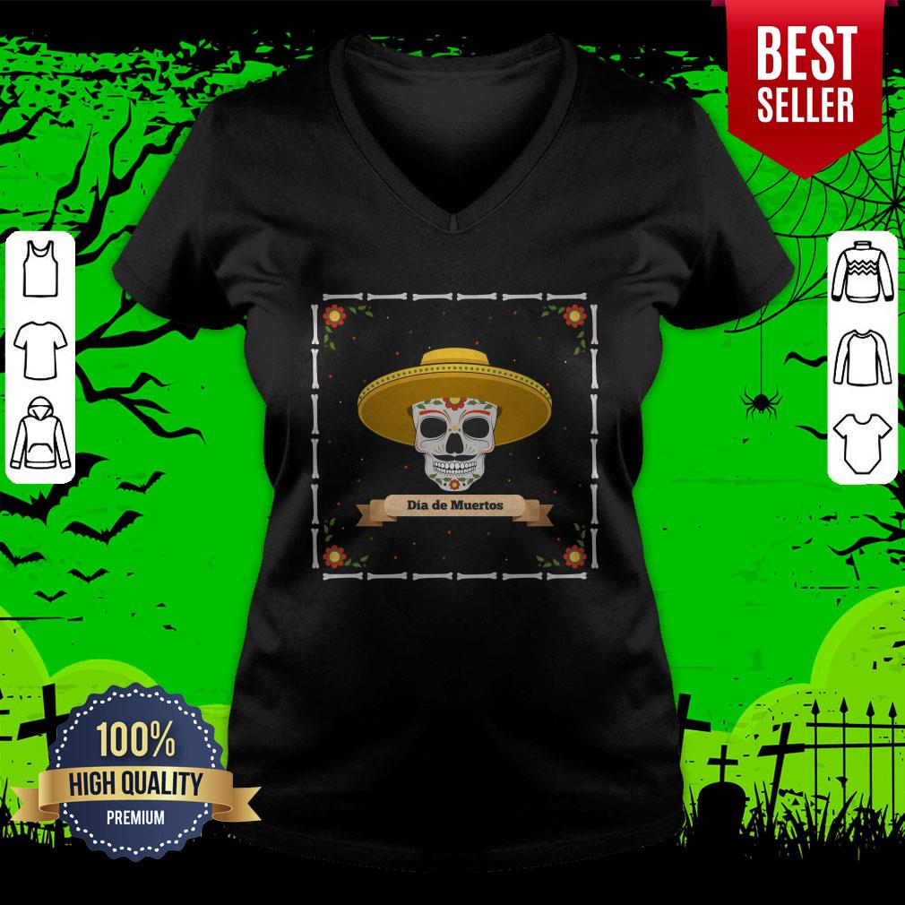 Dia De Muertos Sugar Skull Mexican Shirt - Image 4