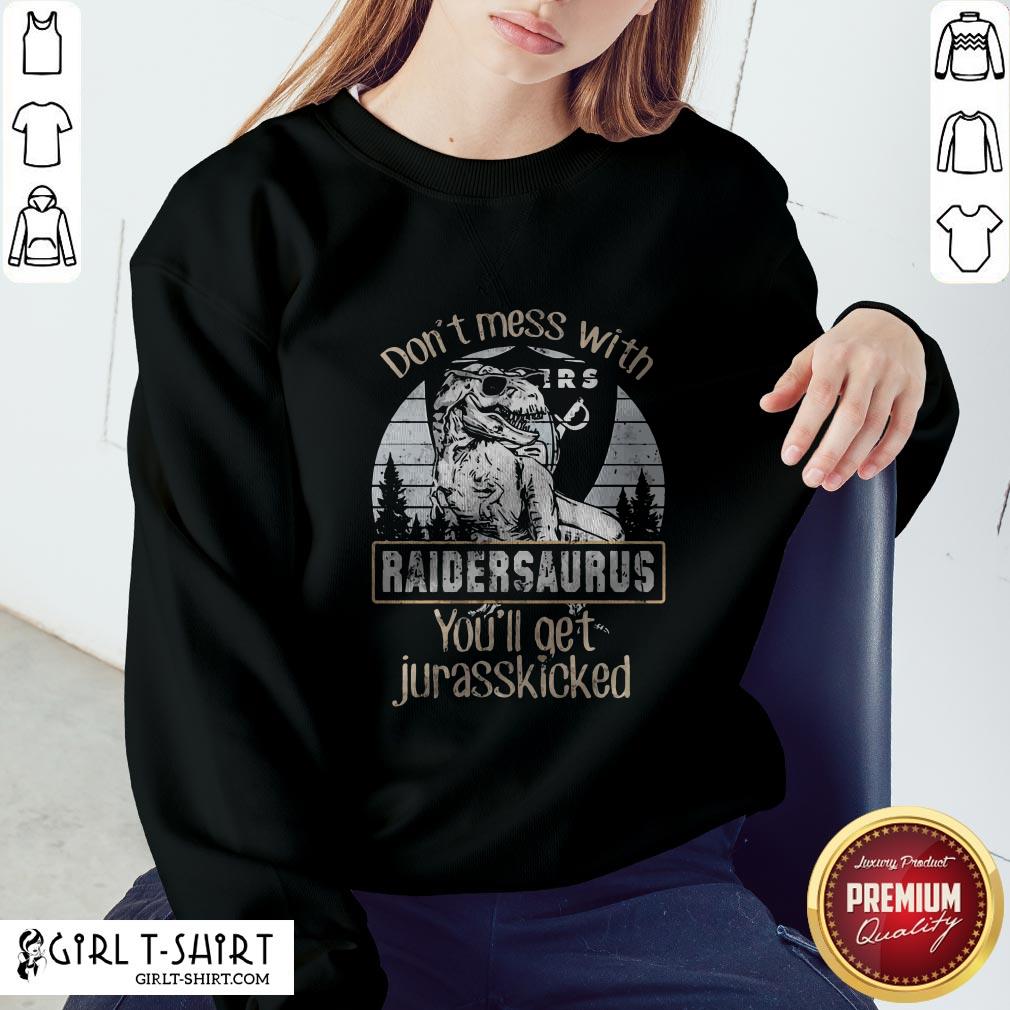 Dinosaur Don’t Mess With Oklahoma Raiders You’ll Get Jurasskicked Vintage Retro Shirt - Image 4