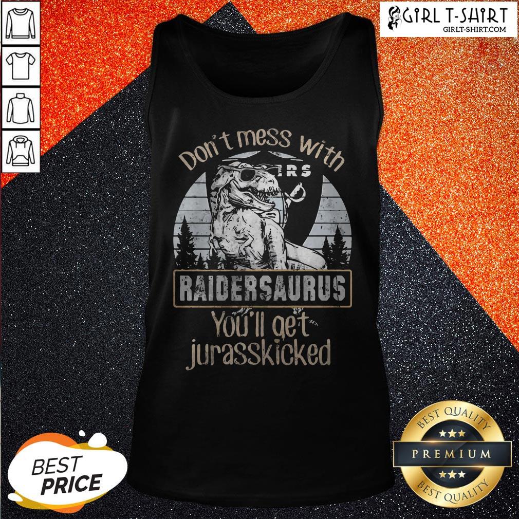 Dinosaur Don’t Mess With Oklahoma Raiders You’ll Get Jurasskicked Vintage Retro Shirt - Image 3