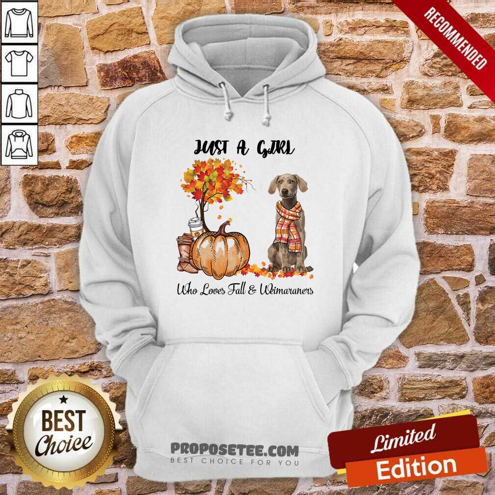 Dog And Pumpkin Just A Girl Who Loves Fall And Weimaraner Halloween Shirt - Image 2