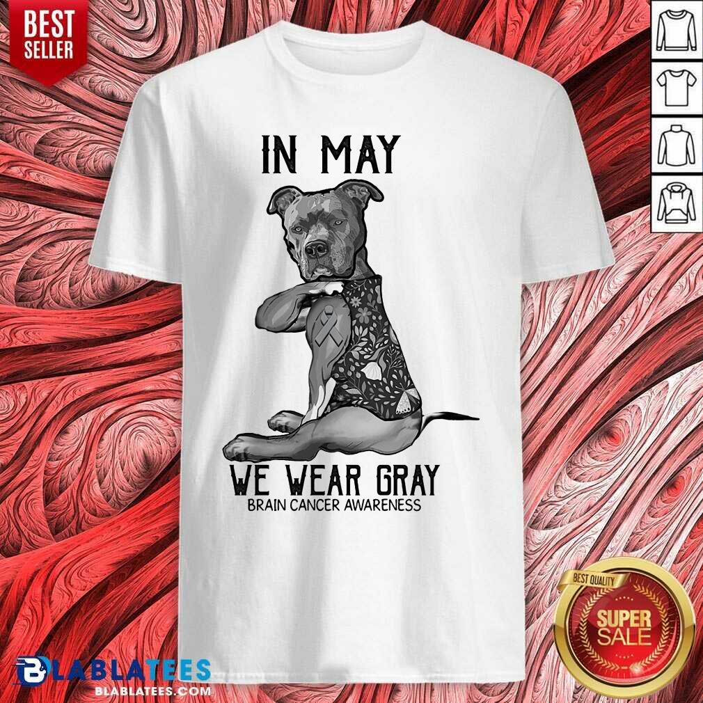 Dog In May We Wear Gray Shirt