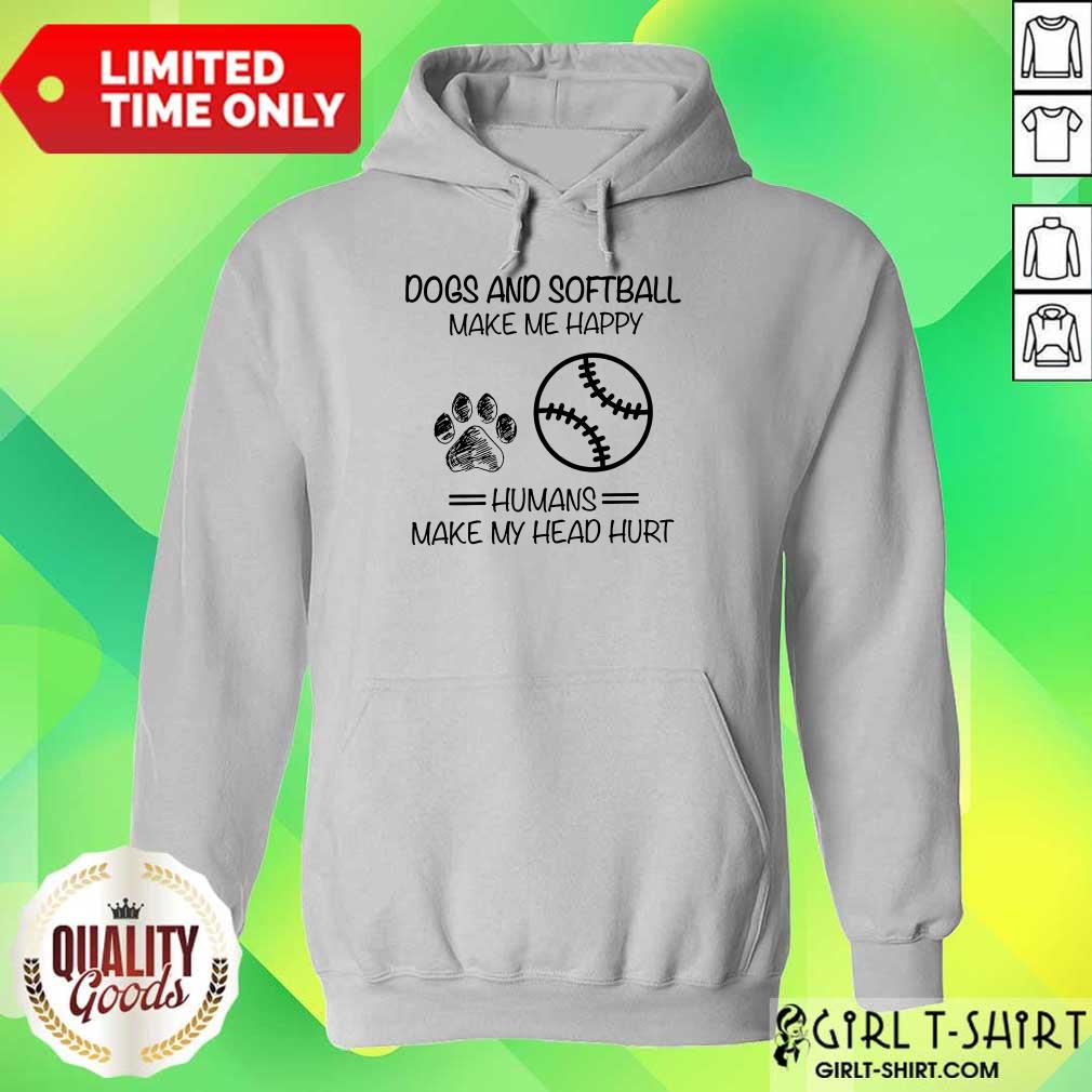Dogs And Softball Make Me Happy Shirt - Image 3