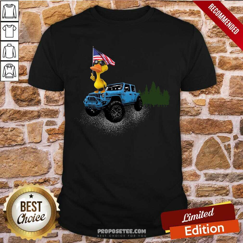 Duck American Flag And Jeep Independence Day Shirt