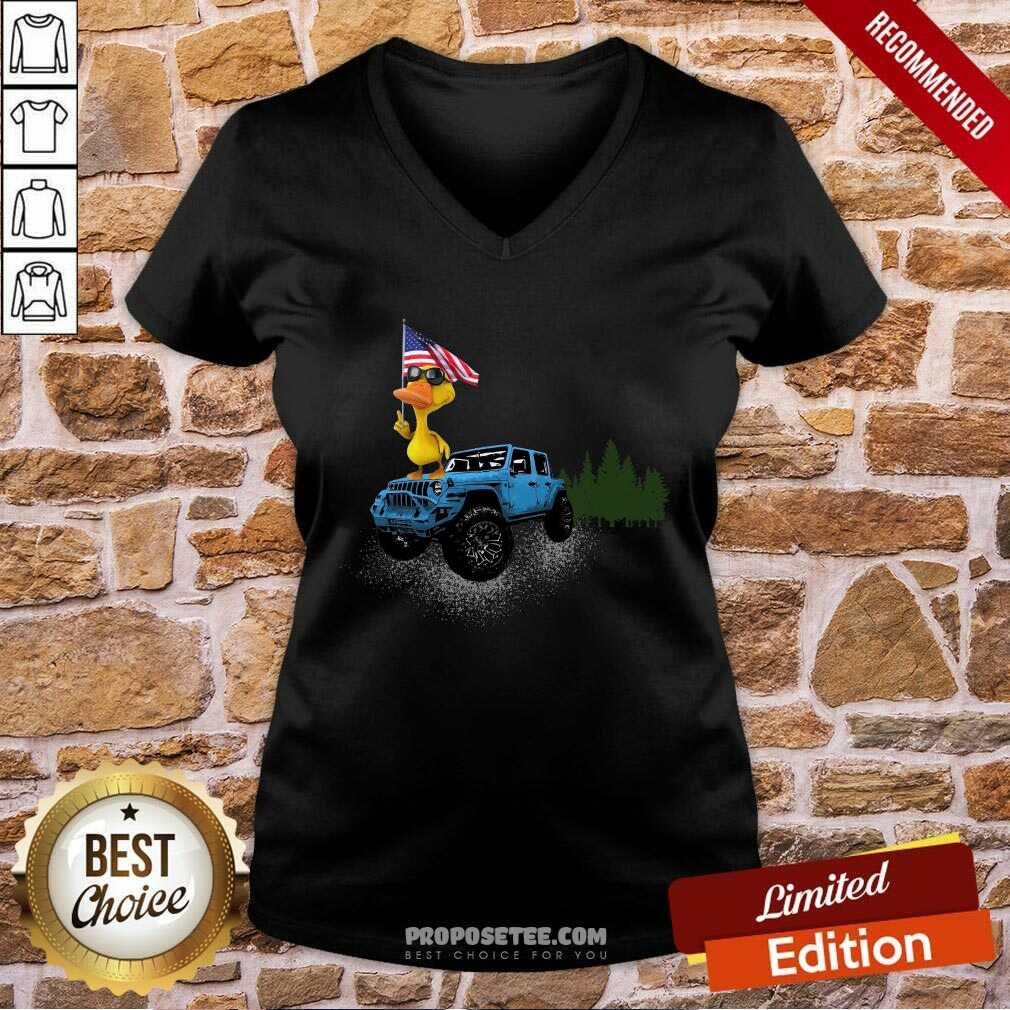 Duck American Flag And Jeep Independence Day Shirt - Image 3