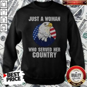 Alternative view of Eagle American Flag Just A Woman Who Served Her Country Shirt