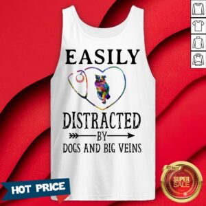 Alternative view of Easily Distracted By Dogs And Big Veins German Shepherd Heart Shirt