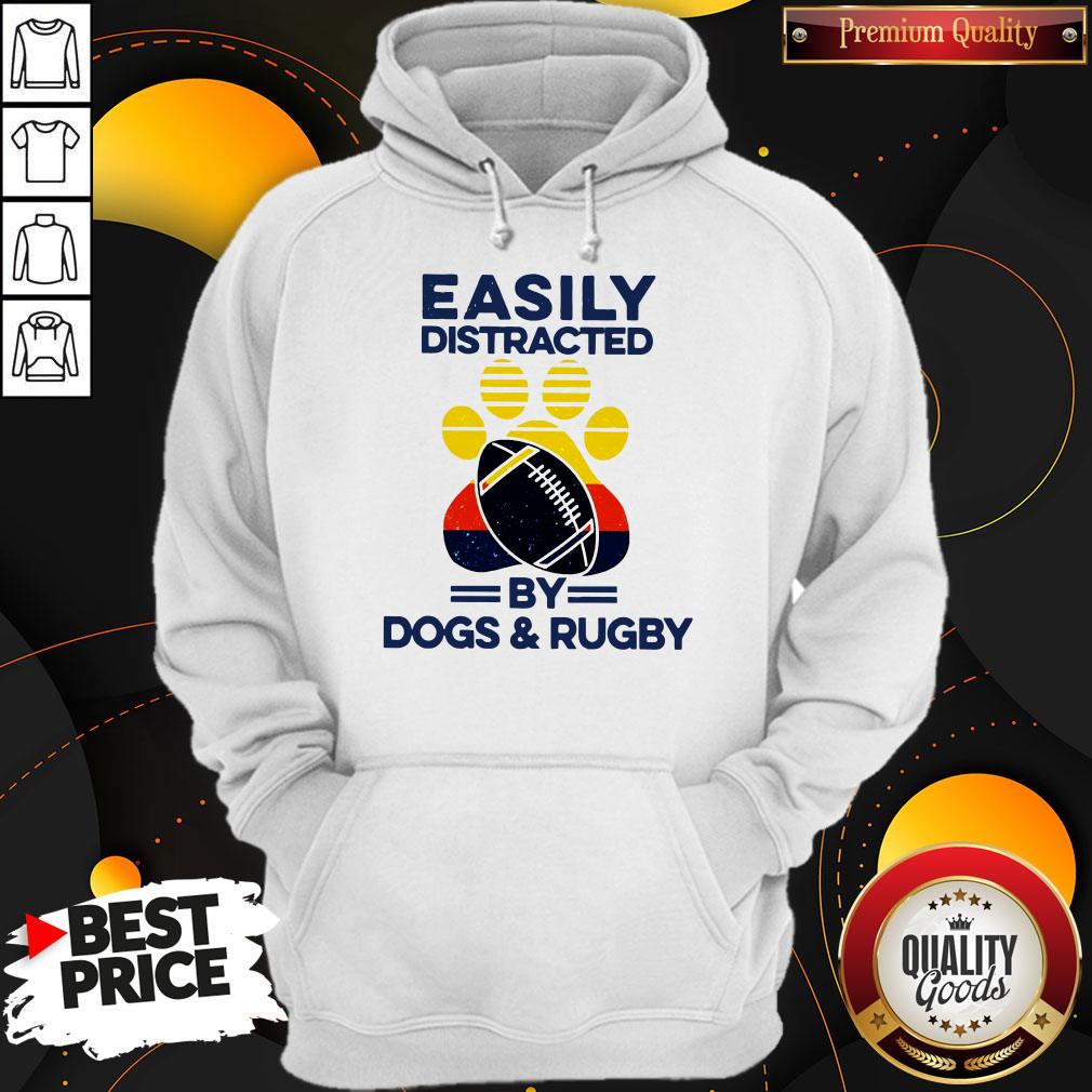 Easily Distracted By Dogs And Rugby Vintage Shirt - Image 2