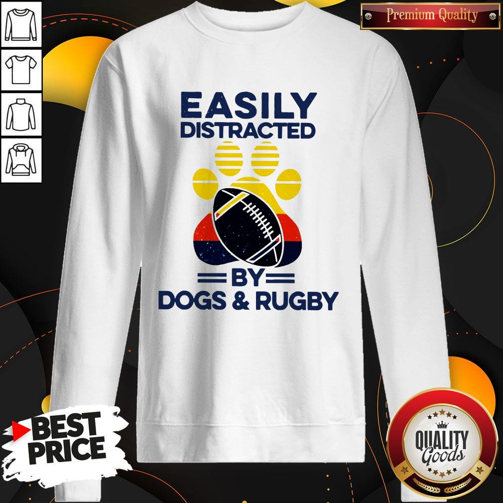 Easily Distracted By Dogs And Rugby Vintage Shirt - Image 5