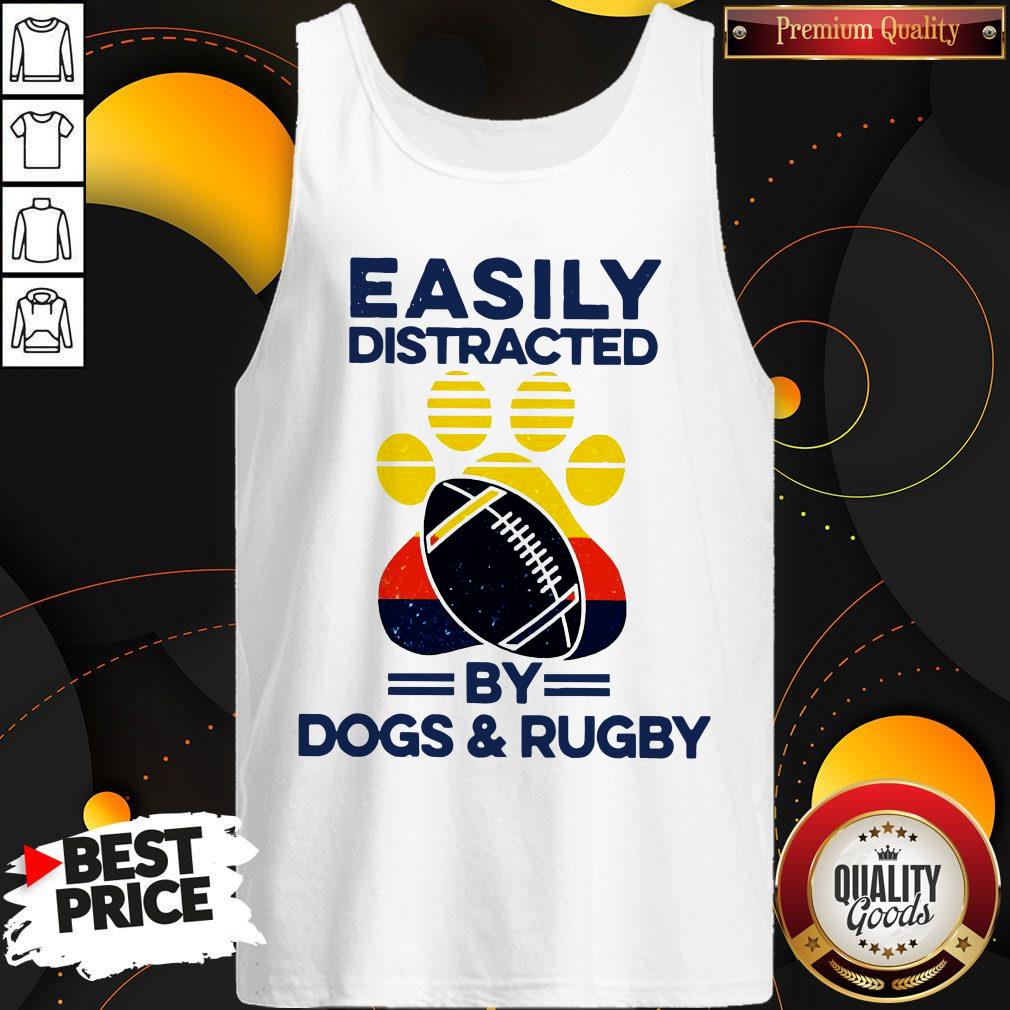 Easily Distracted By Dogs And Rugby Vintage Shirt - Image 4
