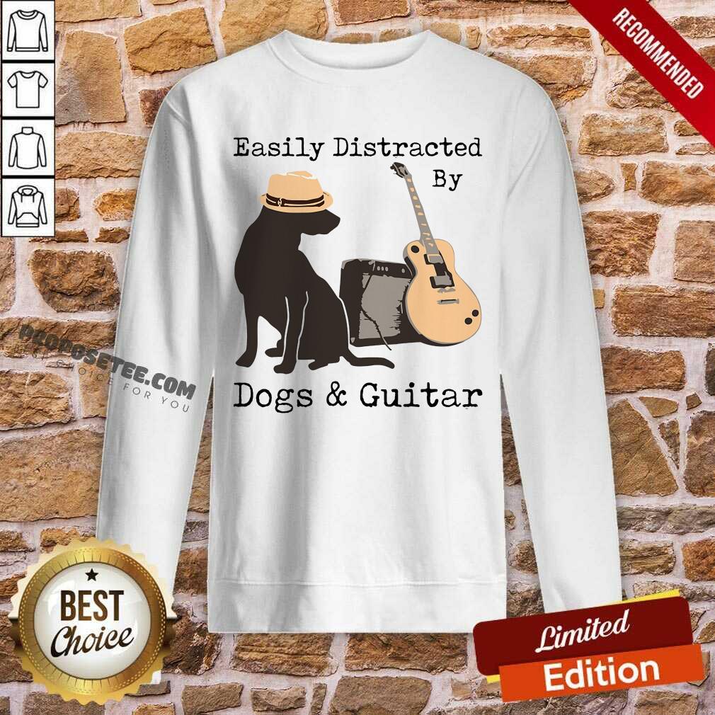 Easily Distracted By Guitar And Dogs Shirt - Image 5