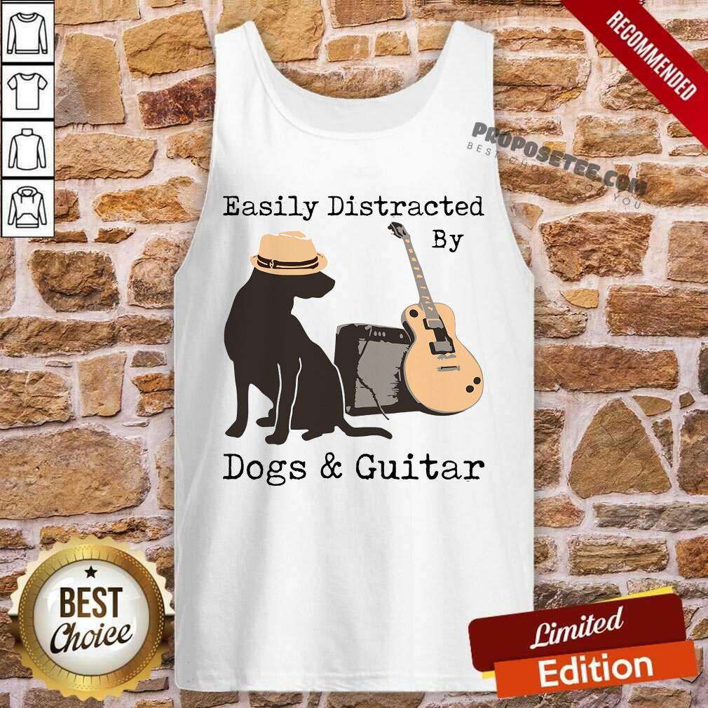 Easily Distracted By Guitar And Dogs Shirt - Image 4