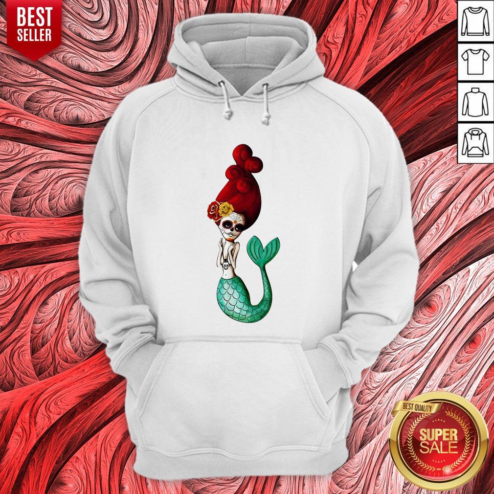 El Dia De Los Muertos Mermaid Day Dead Sugar Skull Shirt - Image 3
