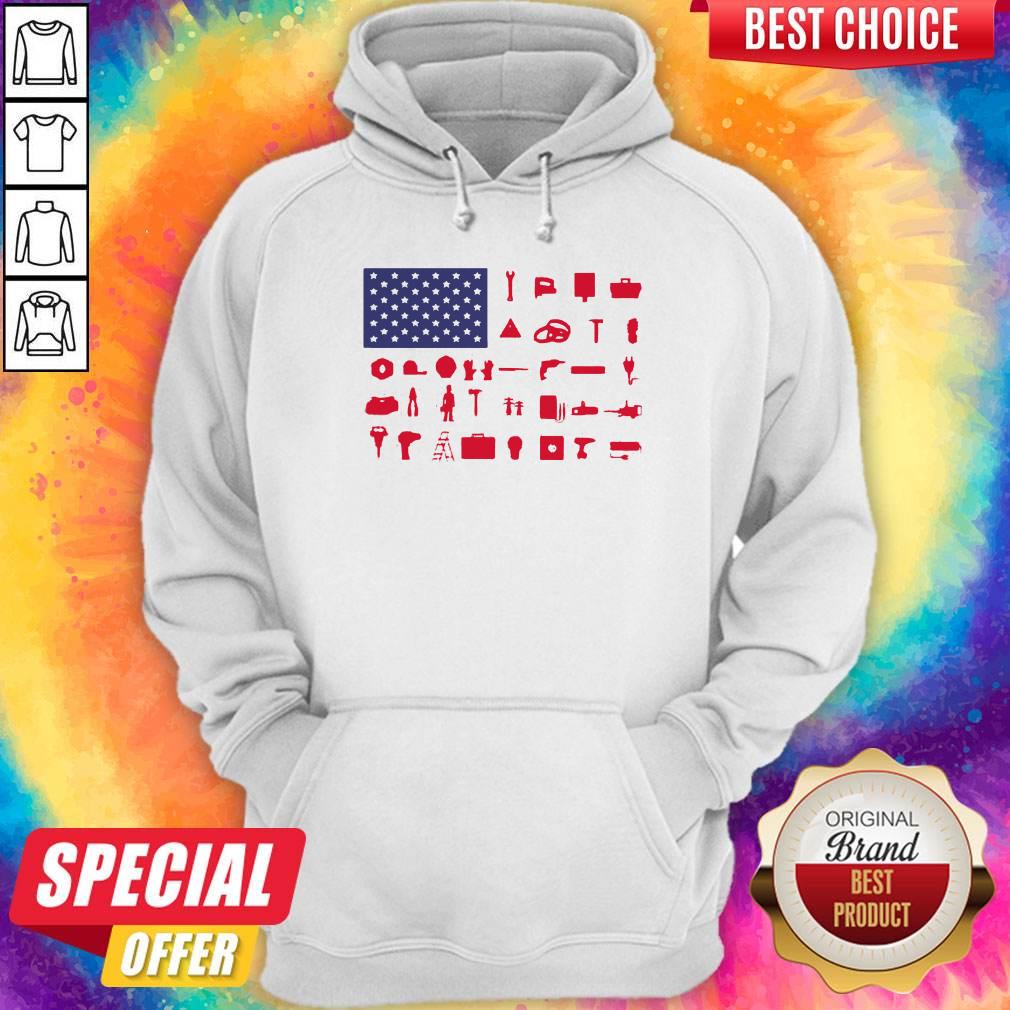 Electrician Independence Day American Flag Shirt - Image 2