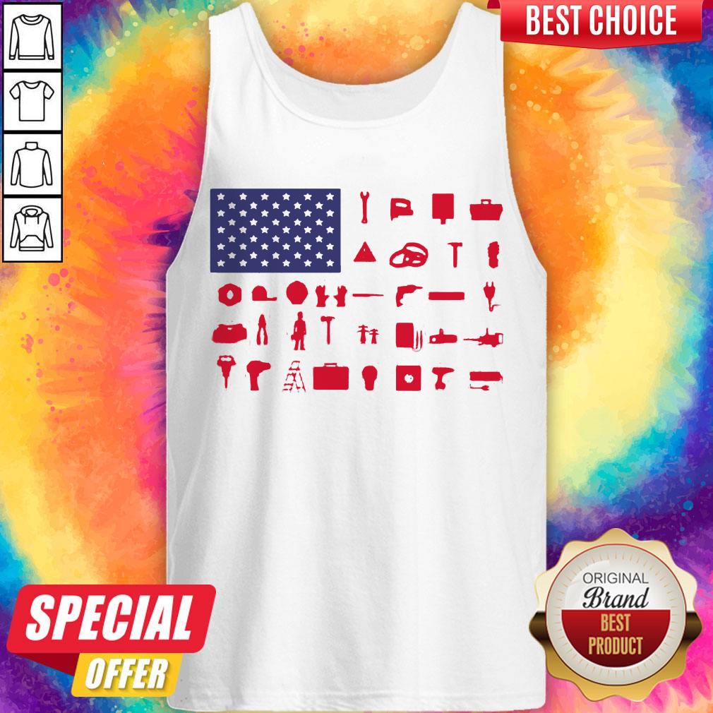 Electrician Independence Day American Flag Shirt - Image 4