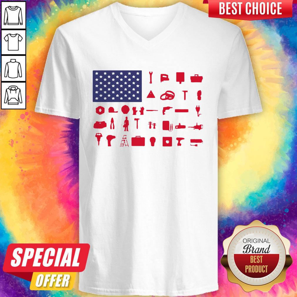 Electrician Independence Day American Flag Shirt - Image 3