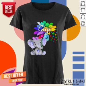 Alternative view of Elephant Gigi Flower LGBT Shirt