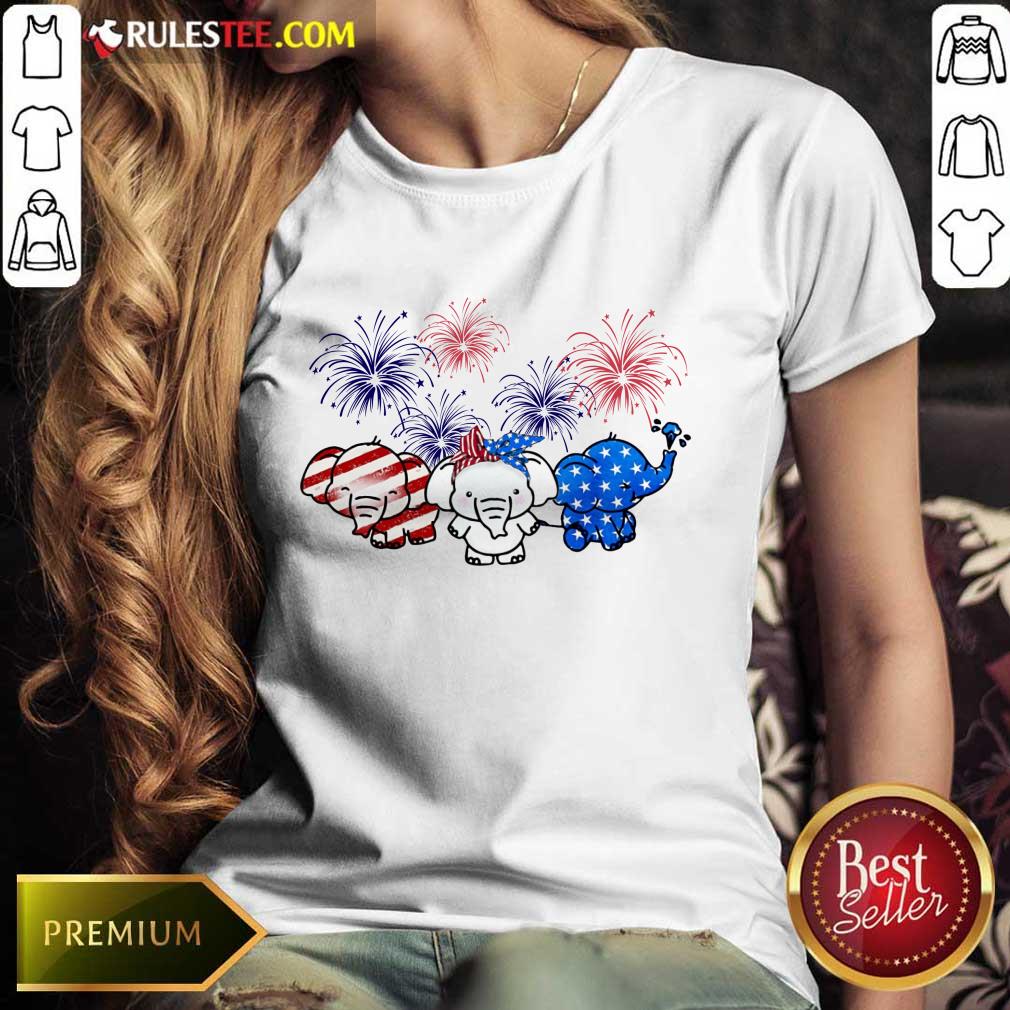 Elephants American Flag Firework Shirt - Image 3