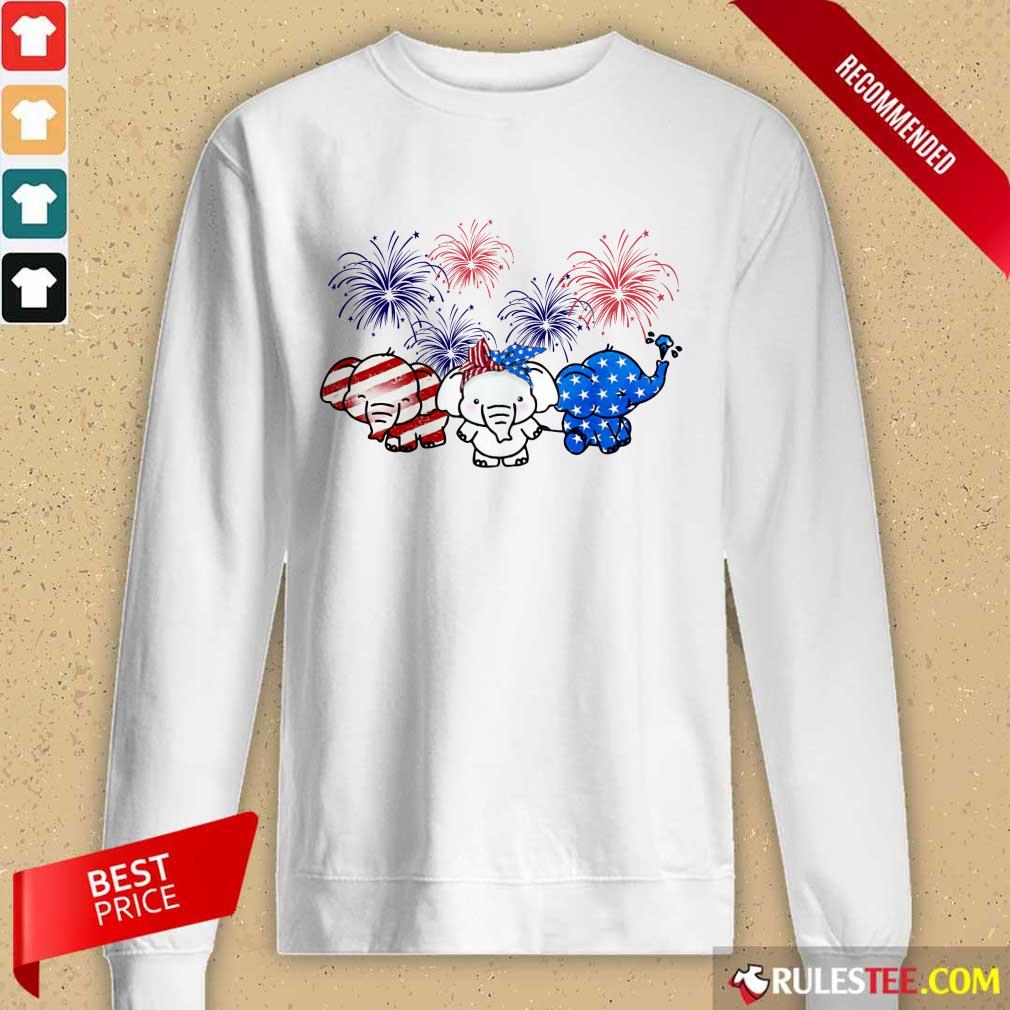 Elephants American Flag Firework Shirt - Image 2