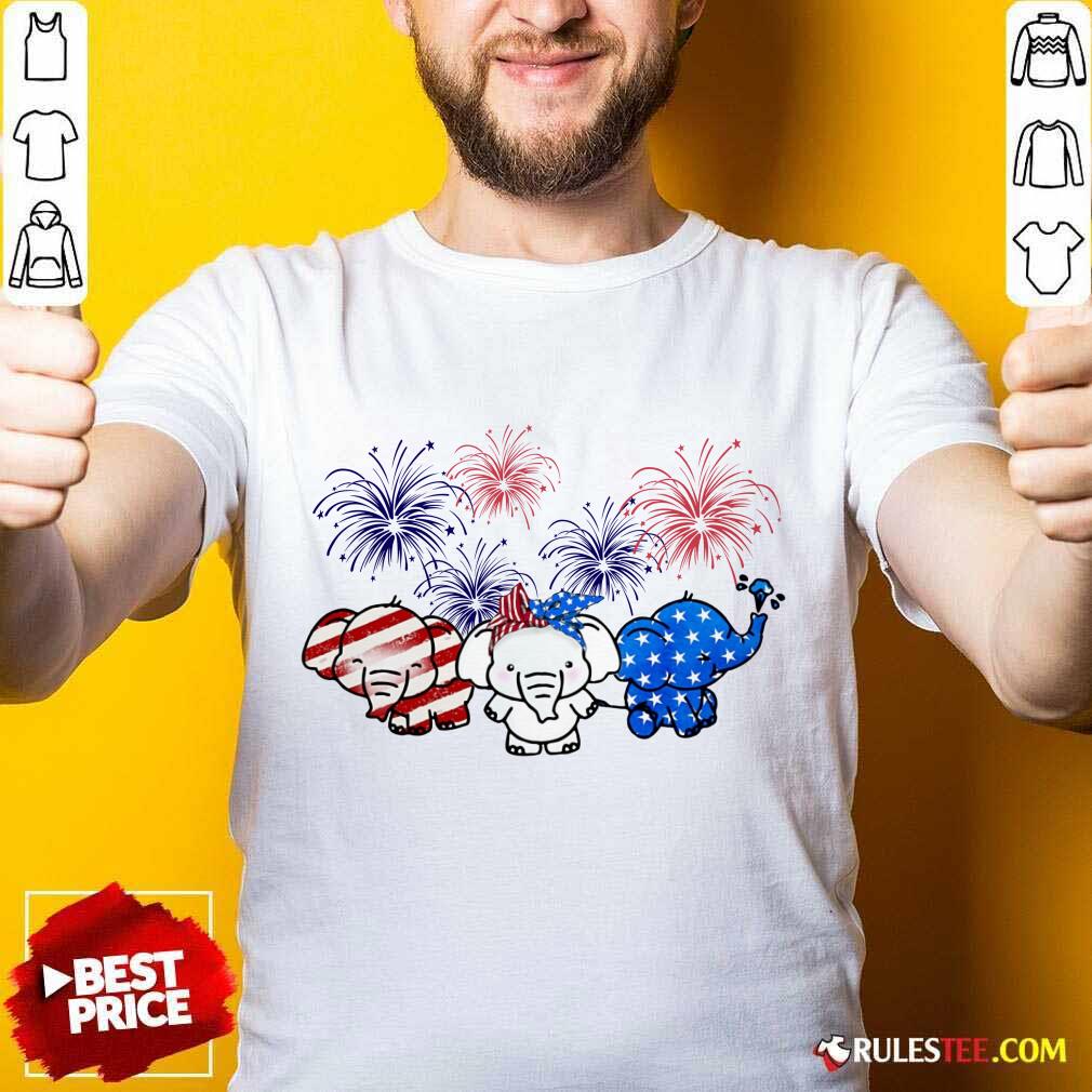 Elephants American Flag Firework Shirt