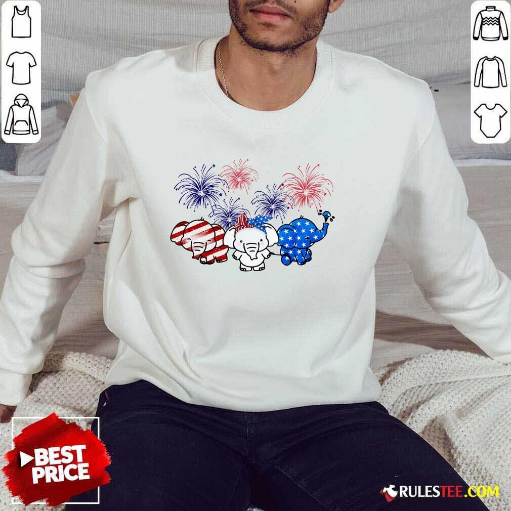 Elephants American Flag Firework Shirt - Image 5