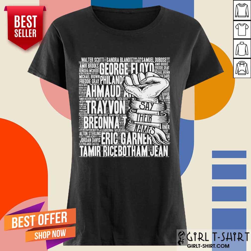 Enthusiastic Say Their Name Hand List 2021 Shirt - Image 2