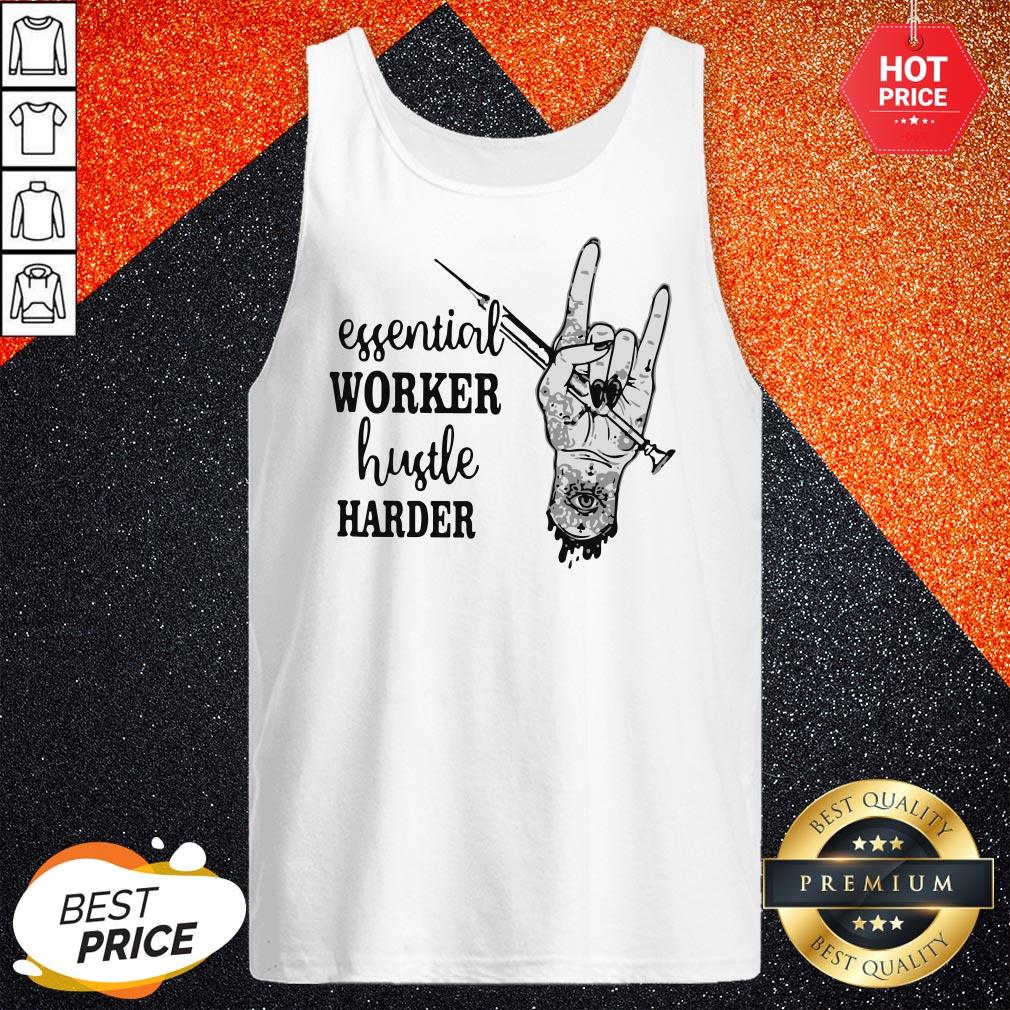 Essential Worker Hustle Harder Shirt - Image 3