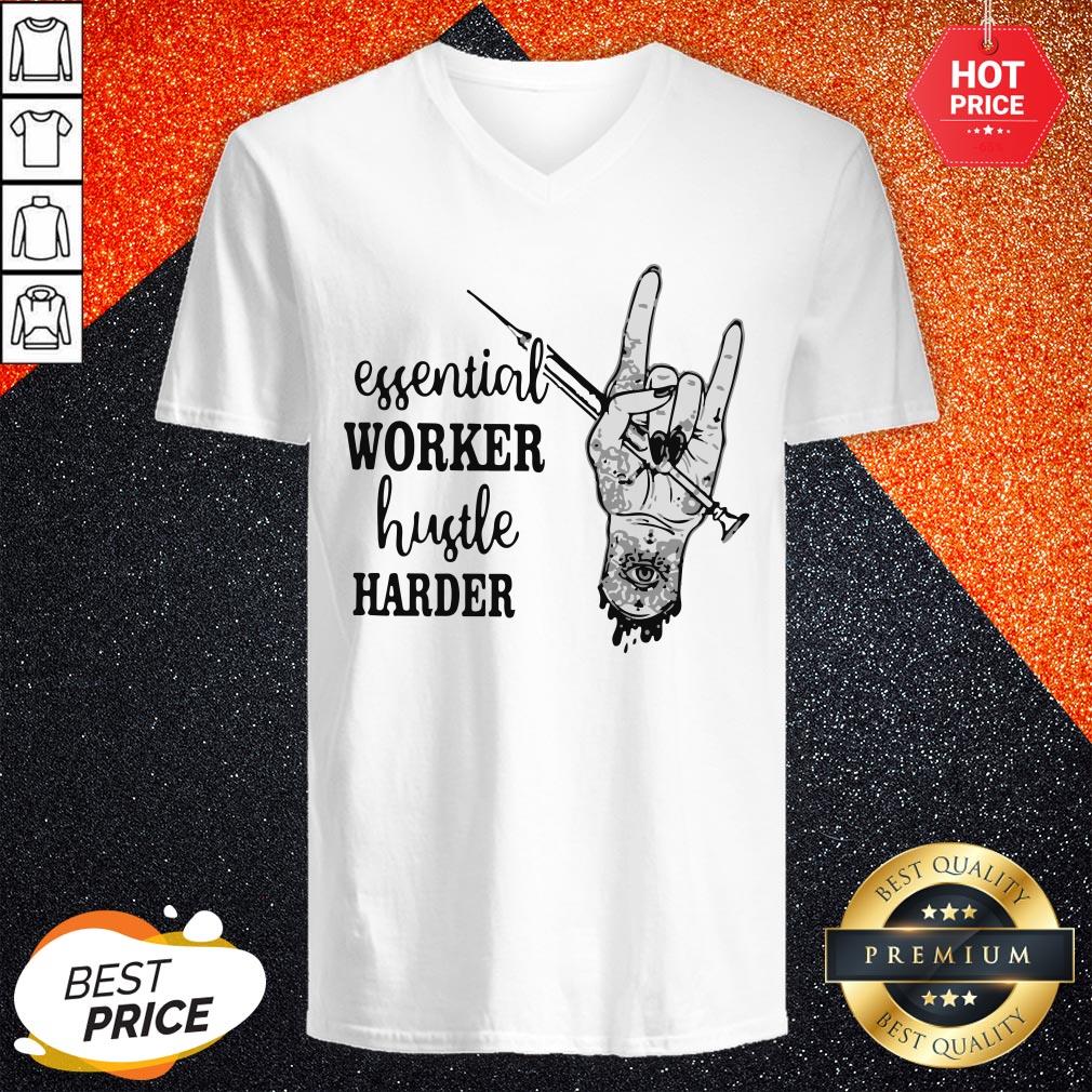 Essential Worker Hustle Harder Shirt - Image 2