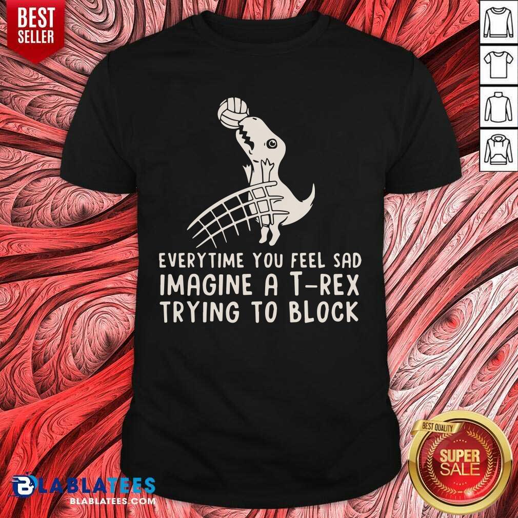 Everytime You Feel Sad Imagine A T Rex Trying To Block Shirt