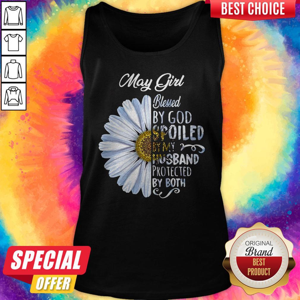 Excellent Chrysanthemum Flower May Girl Blessed By God Spoiled By My Husband Protected By Both Shirt - Image 4