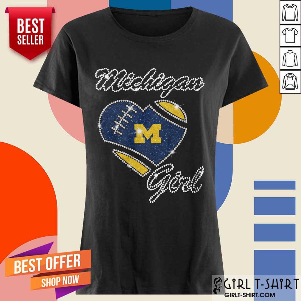 Excited Heart Michigan Girl Diamond Shirt - Image 2