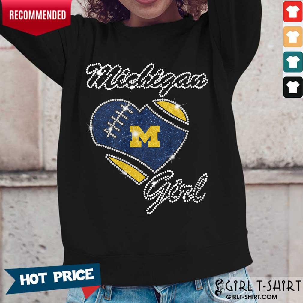 Excited Heart Michigan Girl Diamond Shirt - Image 5