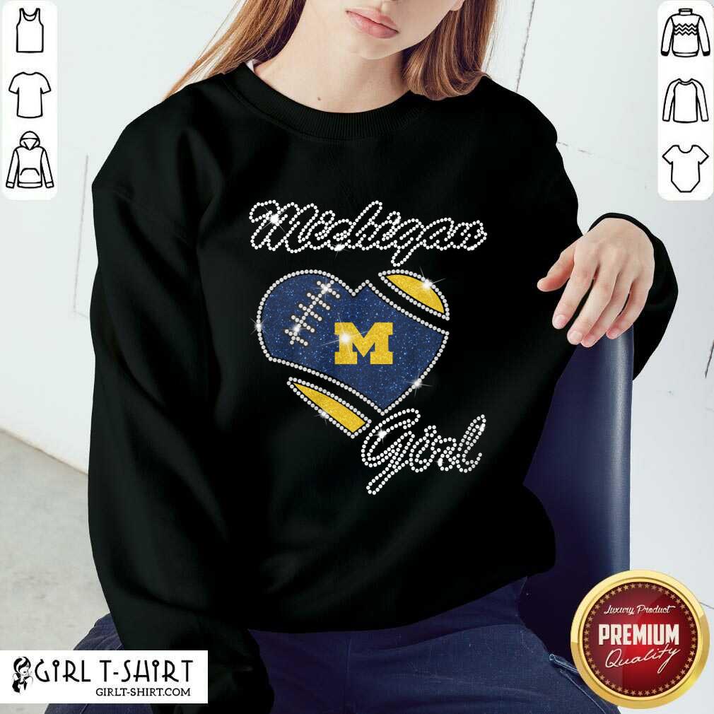 Excited Heart Michigan Girl Diamond Shirt - Image 4