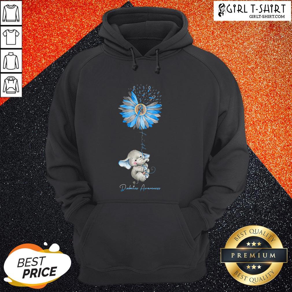 Faith Hope Fight Love Elephant Sunflower Diabetes Awareness Shirt - Image 5