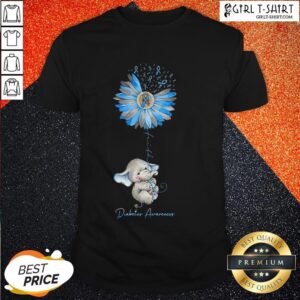Faith Hope Fight Love Elephant Sunflower Diabetes Awareness Shirt