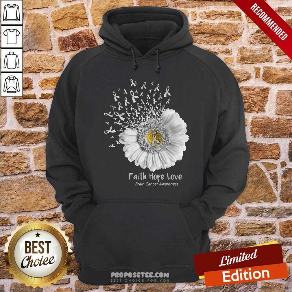 Faith Hope Love Brain Cancer Awareness Shirt - Image 2