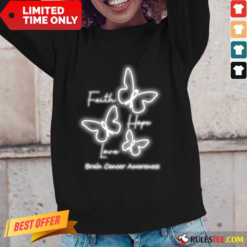 Faith Hope Love Brain Cancer Awareness Shirt - Image 2
