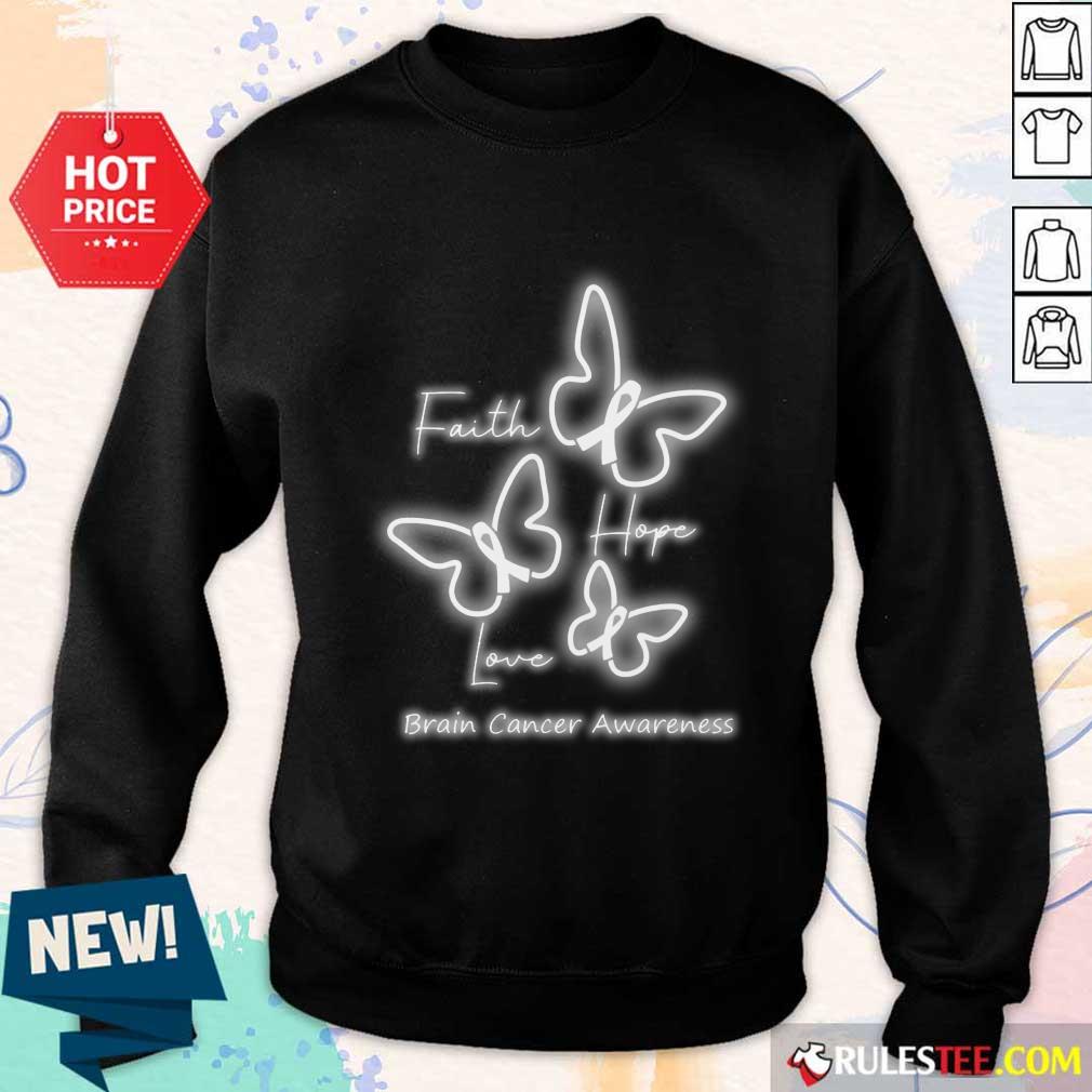 Faith Hope Love Brain Cancer Awareness Shirt - Image 5