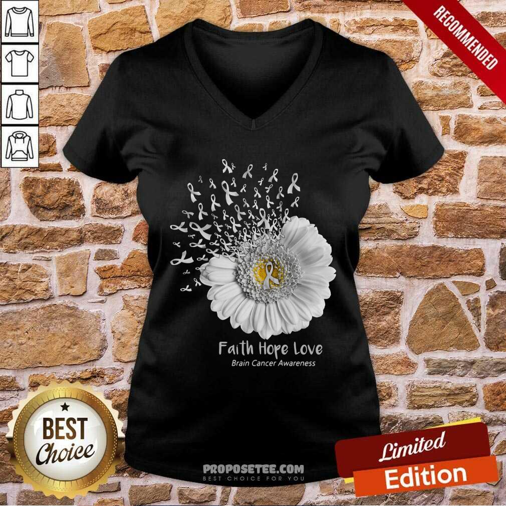 Faith Hope Love Brain Cancer Awareness Shirt - Image 3
