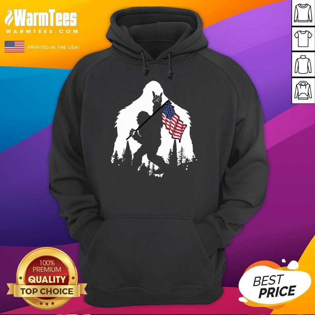 Fantastic Bigfoot Hold American Flag Shirt - Image 4