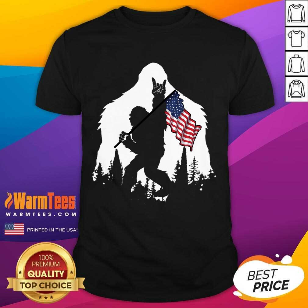 Fantastic Bigfoot Hold American Flag Shirt
