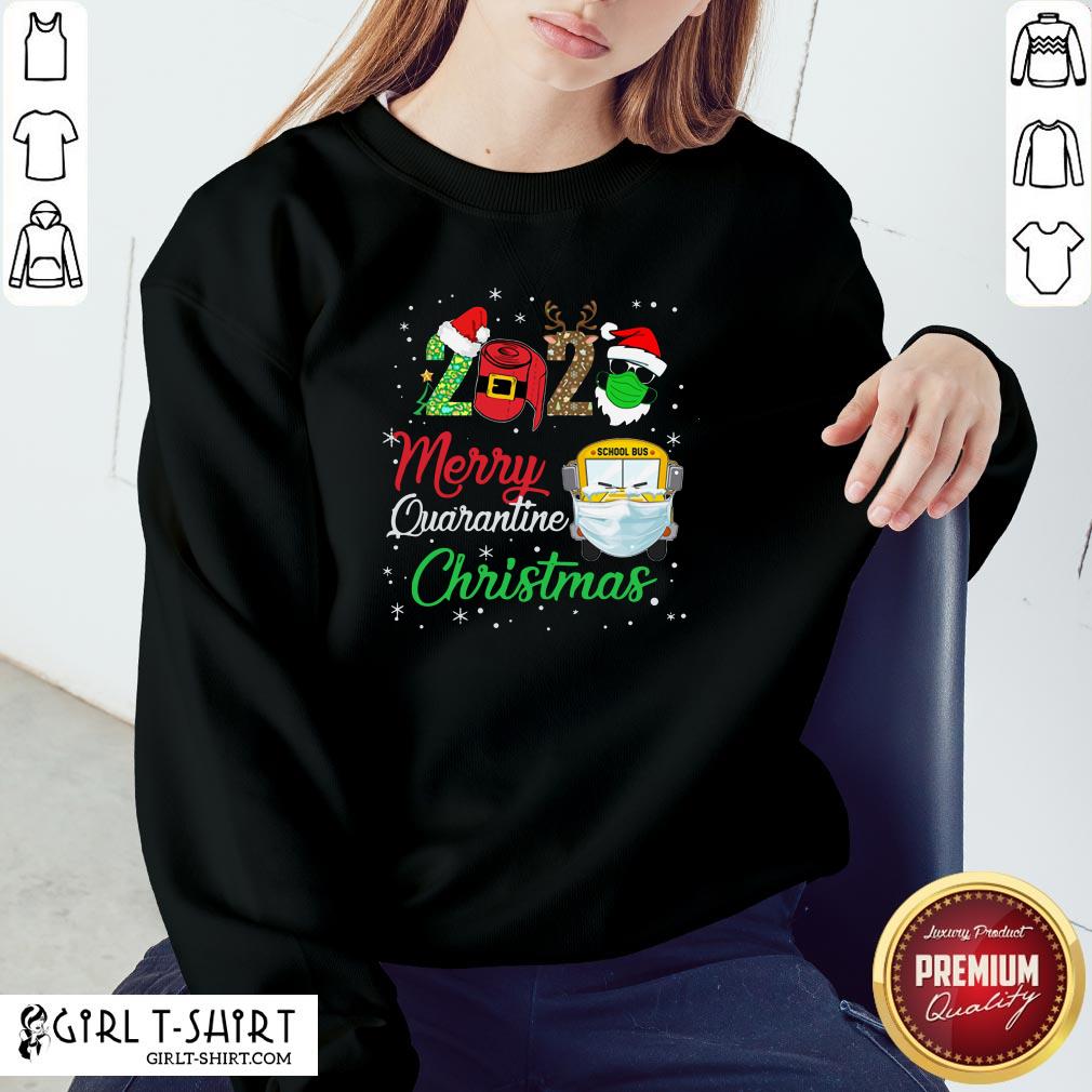 Feel 2020 Merry Quarantine Christmas School Bus Face Mask Shirt - Image 4