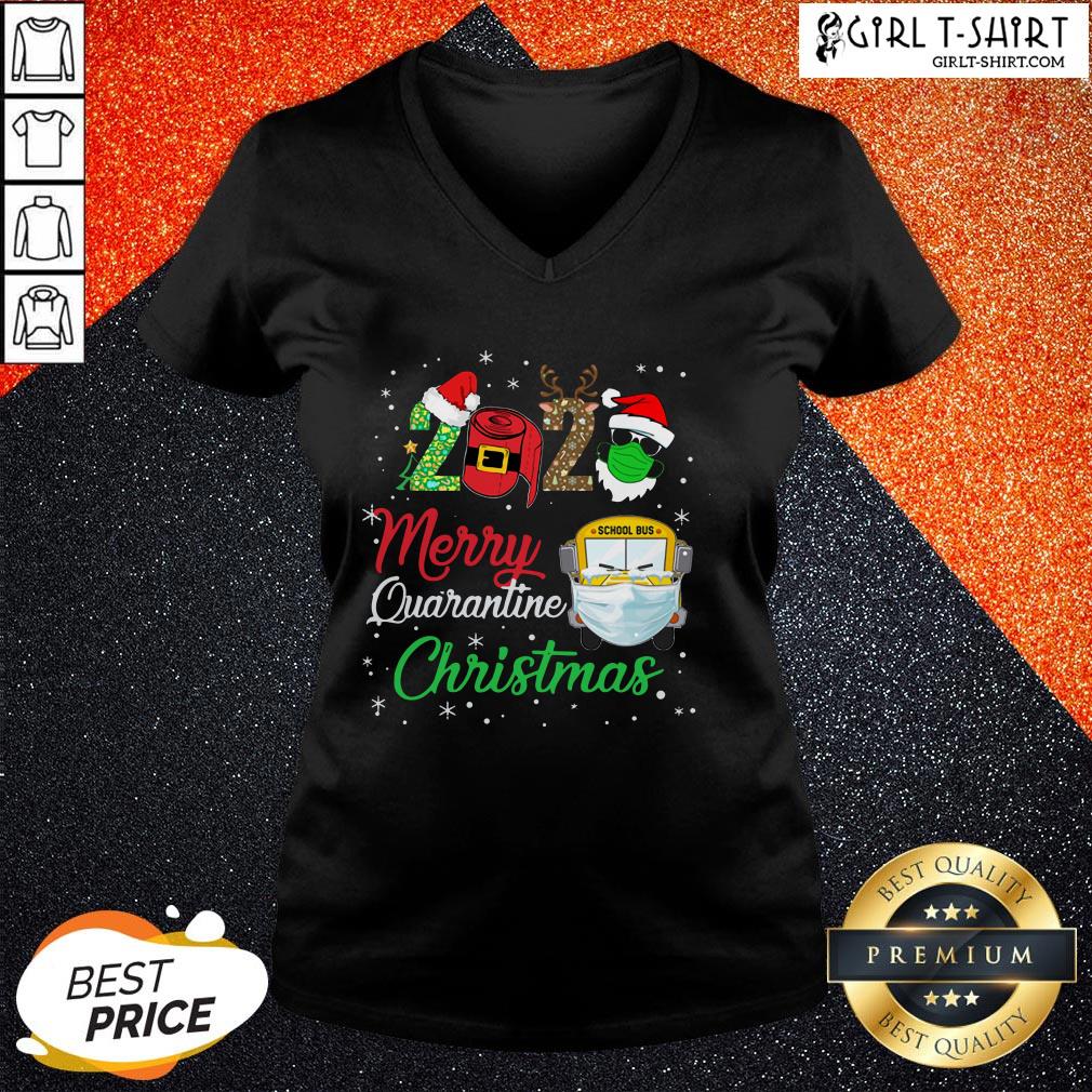 Feel 2020 Merry Quarantine Christmas School Bus Face Mask Shirt - Image 2