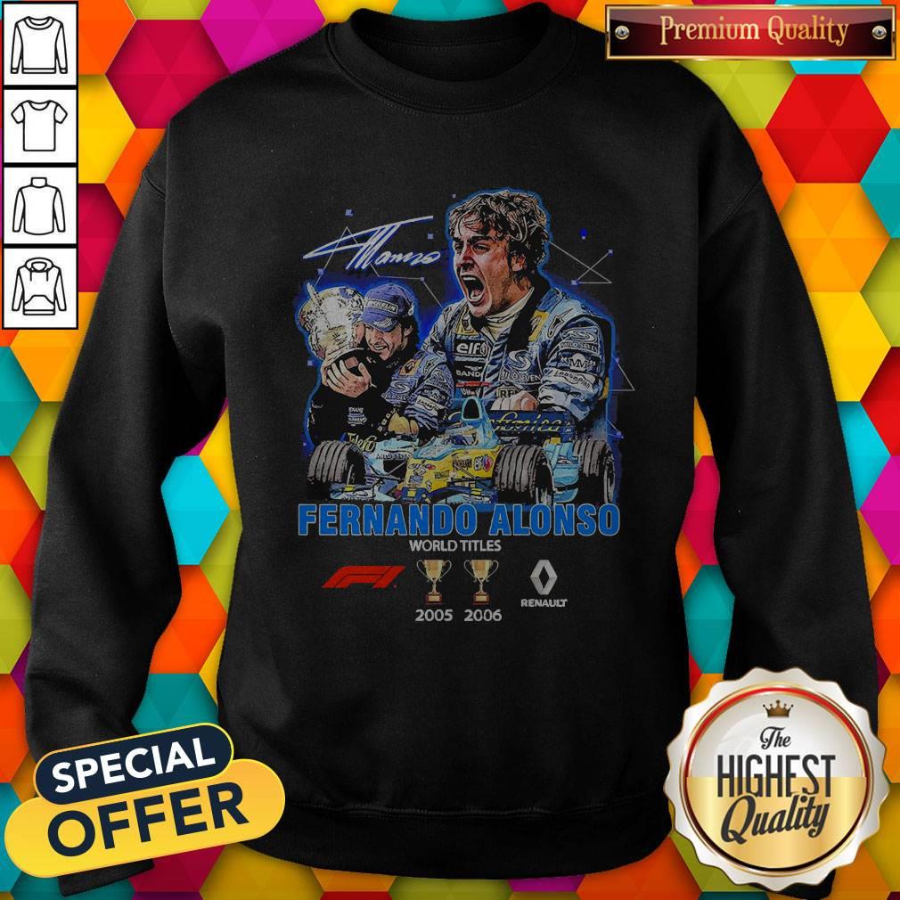 Fernando Alonso World Titles 2005 2006 Signature Shirt - Image 5