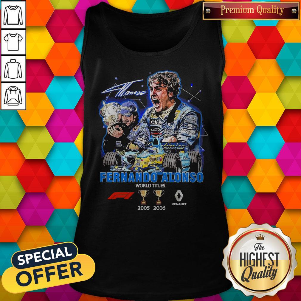 Fernando Alonso World Titles 2005 2006 Signature Shirt - Image 4