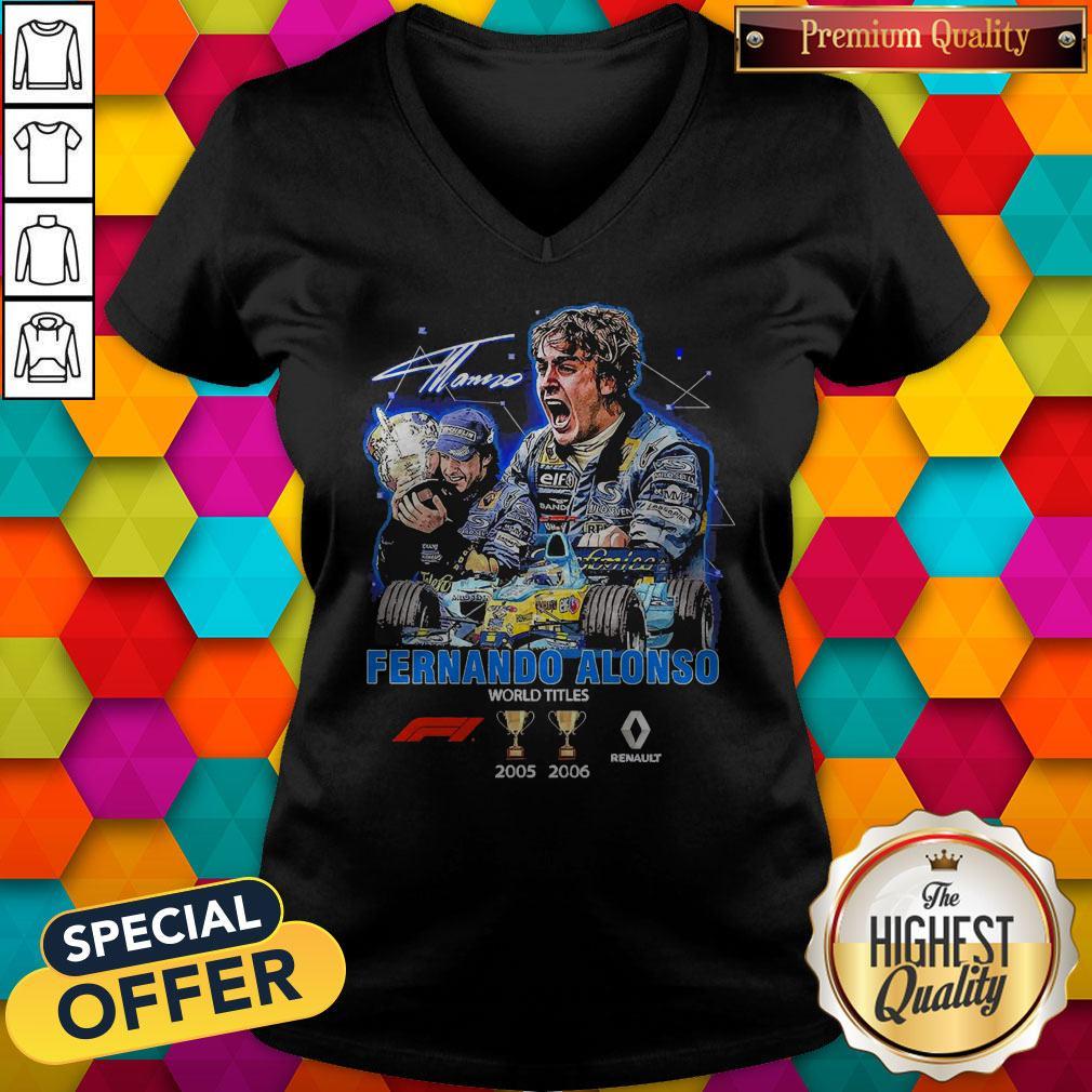 Fernando Alonso World Titles 2005 2006 Signature Shirt - Image 2