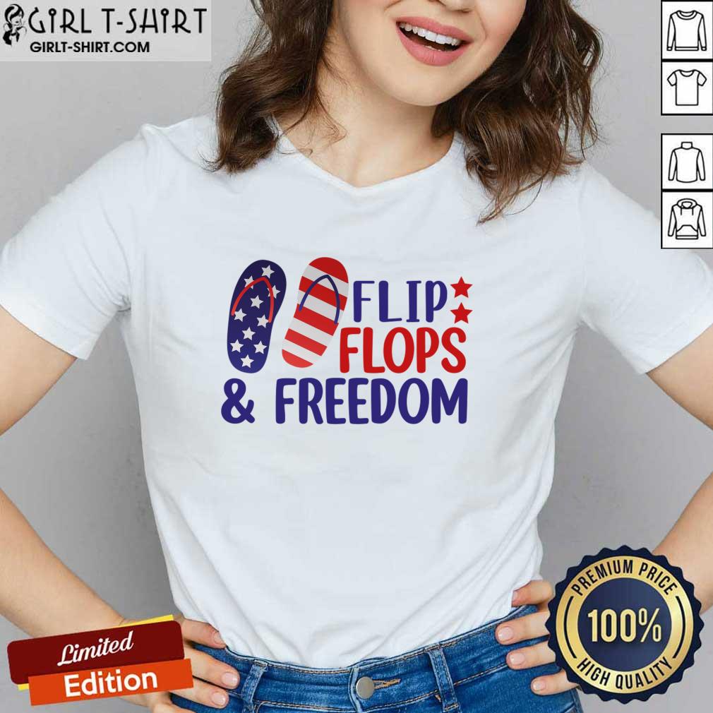 Flip Flops And Freedom American Flag Shirt - Image 3